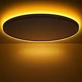 OUILA Plafonnier LED avec veilleuse 1800 K, 3000 K/4000 K/6500 K, intensité variable, avec télécommande, 24 W, moderne, ultra fin, pour chambre à coucher, salon, salle de bain, cuisine, 30 cm/blanc