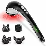 Snailax Masseur electrique pour le dos sans fil à la main-Massage par percussion rechargeable avec chaleur, appareil de massage portatif pour soulager des douleurs dorsale Cadeau Homme&Femme