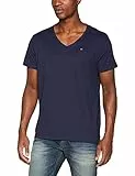 Tommy Jeans T-Shirt Homme Manches Courtes TJM Original Col En V, Bleu (Black Iris), M