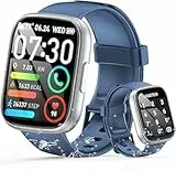 Montre Connectée Homme Femme, 1.95'HD Smartwatch avec Appels Bluetooth, Etanche IP68 Montre Sport, Montre Connecté 110+ Mode Sport avec Podomètre, Cycle Menstruel, Fréquence Cardiaque, Spo2, Bleu
