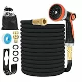 Tuyau d'arrosage Extensible avec 10 Modèles de Pulvérisation Convient aux Robinets de 1/2' et 3/4' Raccords Tuyau flexible et léger pour Jardin, Arrosage, Nettoyage avec Sac de Rangement