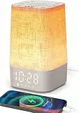 Réveil Lumineux Simulateur d'Aube, Lampe de Reveil avec 30 Sons pour Dormir, Lampe de Chevet à Intensité Variable avec Fonction Charge, Snooze, Minuteur, Réveil Matin Veilleuse pour Enfant/Ado/Adulte