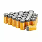 Amazon Basics Lot de 24 piles alcalines type D multi-usage, 1,5 V, durée de conservation de 5 ans