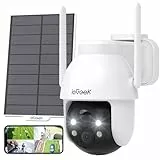 ieGeek 2K Camera Surveillance WiFi Exterieure sans Fil Solaire - 360° PTZ Camera Exterieur sans Fil Batterie Vision Nocturne Couleur, Détection Humaine PIR