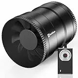 Hon&Guan Ventilateur Extracteur en Ligne 150mm 19W 587 m³/h Ventilation Extracteur Air avec Variateur Ventilation Cave Humide, Garages, Culture Hydroponique