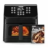 COSORI Air Fryer 6.2L,Avec Fenêtre Visible,Esay Fryer 12-en-1,Technologie RapidAir,Friteuse Sans Huile, Jusqu'à 55% d'Énergie en Moins,Faible Bruit, Rappel de Remuer Écran Tactile LED,Livre de Recette