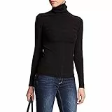 Morgan Femme Pull Manche Longue Col Roulé MENTOS, Noir, XL EU