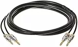 Amazon Basics Câble d'enceinte 16AWG avec embouts banane plaqués or (4 mm) - CL2 - 99,9 % sans oxygène - 6 Feet, NoirAuxiliaire, Auxiliaire, 1.8 m