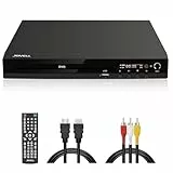 Lecteur DVD HD avec Péritel, Lecteurs DVD Multi-Régions Gratuits pour TV, Lecteur DVD CD pour Système Stéréo Domestique avec Entrée USB, Sortie HDMI, Sortie RCA, Prise Micro, PAL NTSC Intégré
