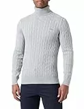 GANT Col Tortue en Coton Pull-Over, Gris, S Hommes
