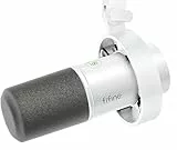 FIFINE USB/XLR Studio Micro Dynamique pour PC, RGB Cardioïde Microphone pour Gaming, Podcasting, Streaming, Broadcasting, Enregistrement Vocal, pour PS4/5 Mac PC Mixer Cartes Son - Blanc
