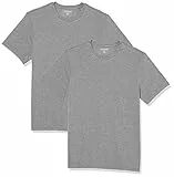 Amazon Essentials T-shirt ajusté à encolure ronde et manches courtes Homme, Lot de 2, Gris Chiné, M