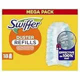 Swiffer Duster Plumeau Recharges, 18 Unités, Attrape et Retient 3x Plus de Poussière et Cheveux qu'un Plumeau Traditionnel, Efficace contre 100% des Poussières, Manche Vendu Séparément