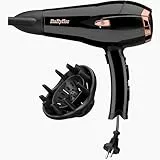 BaByliss Sèche-cheveux Cordkeeper - Sèche-cheveux puissant de 2000W avec 1,65m cordon rétractable, Technologie ionique anti-frisottis, 3 réglages de température et 2 réglages de vitesse, Noir, D373E