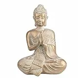 Teresa Collection Statue de Bouddha priant méditant Serein Statue décorative pour maison, bureau, bureau, jardin, terrasse, cour, yoga (7,5 cm)