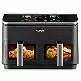COSORI Air Fryer 2 Compartiments 8.5L, 8-en-1 Airfryer Friteuse Sans Huile, 71% D'efficacité énergétique, 85% de Carburant En Moins, 55% Plus Rapide, 8 Portions, Va au Lave-vaisselle, Noir