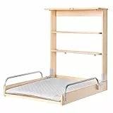 roba Table à Langer Murale Pliante en Bois Naturel avec Matelas de Change Hydrofuge 'roba Style gris' - 2 Étagères Pratiques - Peu Encombrante - Supporte Jusqu'à 15 kg