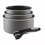 Sitram 710876 Lot de 3 Casseroles Coloris Taupe Ø 16/18/20 cm Revêtement intérieur anti-adhésif sans PFOA + manche amovible - Tous feux dont induction