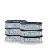 Angelcare - 6 Recharges Poubelle à Couches – Octogonale – Anti Odeur - Dress Up - Fabriqué en France