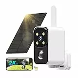 PESAIR 4G LTE Caméra Surveillance Extérieure sans Fil avec Carte SIM, 180° 2K Camera Solaire sans WiFi, Détection Humaine PIR et Alarmes, 9000mAh, Vision Nocturne Couleur, Audio 2 Voies, Cloud, IP65