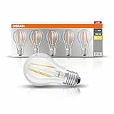 Osram Lampe LED Base Classic A, douille : E27, blanc chaud, 2700 K, 7 W, remplacement pour ampoule 60 W, transparent, lot de 5