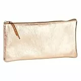Clairefontaine 8700C - Trousse Scolaire Plate Cuivrée Effet irisé 22x11 cm en Véritable Cuir d'Agneau