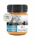 Steens Miel de Manuka - MGO 85+ - 100% certifié Miel de Manuka multifloral cru pur - Mis en pot et scellé en Nouvelle-Zélande - Manuka Honey 225 g