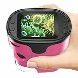 1000X Microscope Numérique Portable pour Enfants - Écran 4K 2,0', Electronique, Rechargeable, avec Kit de Lames - Mini Scope de Poche Cadeaux Éducatifs pour 4-12 Ans