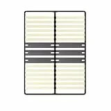 DEWINNER - Sommier 140x190 cm | 2x15 Lattes Peuplier Naturel | Pied Central Réglable T | Ergonomique | Structure Noire Moderne | Installation Express (1 Pied)