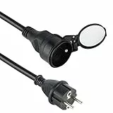 Electraline Prolongateur professionnel etanche, Noir, 10 M