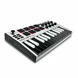 Akai Professional MPK Mini MK3 - Clavier MIDI USB Portable avec 25 Touches, 8 Pads de Batterie, Logiciels et Native Instruments Sound Package (NKS Integration), Blanc