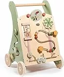 Tiny Love Chariot de Marche en Bois, 2-en-1 trotteur d'activités pour bébé, 12 activités interactives, Motricité, Développement cognitif, Design naturel confortable, Dès 18 mois, Boho Chic