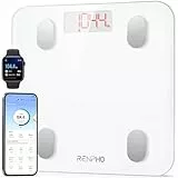 RENPHO Balance Pese Personne de Haute Précision 180kg, Pese Personnes Bluetooth Balance Connectée avec App, 13 Analyses de la Composition Corporelle, Piles incluses