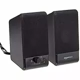 Amazon Basics Enceintes pour ordinateurs de bureau ou portables , Alimentation USB, lot de 1, Noir