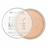 Rimmel - Poudre Compact Stay Matte - Anti-brillance - Fini mat et naturel - 005 Beige soyeux - 14gr