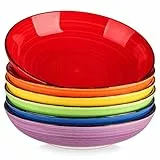 vancasso Série BONITA Lot de 6 Bol à Pâtes en Grès de 50 oz, 24.5cm, Saladier Passent au Micro-ondes et au Four à Soupe pour Cuisine, Multicoloré