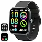 Montre Connectée Homme Femme, 1.96' Montre Connectee Podometre Moniteur Sommeil Fréquence Cardiaque, Smartwatch avec Appel Bluetooth, 113+ Sportifs Montre Sport, IP68 Étanche pour Android iOS, Noir