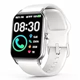 Quican Montre connectée Femme Smartwatch avec Appel Bluetooth fréquence Cardiaque Alexa Podometre Suivi Sommeil Montre Intelligente Femme IP68 Fitness Watch Sport pour Android iOS(Blanc)