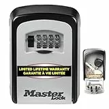 Master Lock Boite a clef sécurisée, Fixation murale, Extérieur, 11.9 x 8.5 x 3.6 cm, Gris/Noir