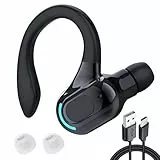 Oreillette Bluetooth Mono sans Fil avec Micro Intégré Son HD Écouteurs Auriculares V5.2 Tour d’Oreille 360° Réduction de Bruit pour iPhone Android PC Bureau Conduite Affaires Sport 20h Autonomie