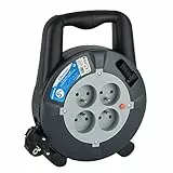 Electraline 29007 Enrouleur Rallonge Ménager Domestique 5m 16A - Section 3G1,5 mm², Noir