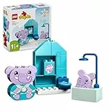 LEGO 10413 Duplo My First Mes Rituels Quotidiens - Le Bain, Jouet Éducatif pour Bébés Dès 18 Mois, Inclut 2 Figurines d'Éléphants, Facilite l'Apprentissage de la Propreté pour Les Jeunes Enfants