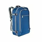 Amazon Basics Sac à Dos Voyage 40L, Bagage Cabine (51x38x20cm), Bretelles Rembourrées, Compartiment PC 17', Poches Organisées - Bleu Marine