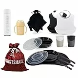 Twistshake Sac Cadeau de Noël pour Bébé - 2 Bavoirs, Assiette Divisée, Jouet Confort, Tapis clic avec Assiette, 2 Tasses, Biberon Isotherme, 360 Tasses et 3 Cuillères – Cadeau Parfait pour Bébé
