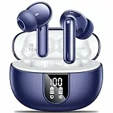 AOVOCE Ecouteurs Bluetooth sans Fil Casque Bluetooth 5.3 avec 4 ENC Réduction Bruit Mic Écran LED HiFi Son Stéréo 42H Durée Lecture IP6 Étanche Sport Contrôle Tactile pour iOS Android Bleu foncé
