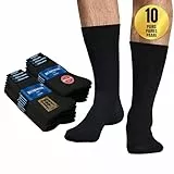 SOXCO Chaussettes Homme 39-42 Homme Hautes Noires, Business Socks, Lot de 10 paires, 39-42