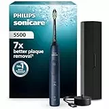 Philips Sonicare 5500 - Brosse à dents électrique sonique avec 2 modes, Alerte de pression, EasyStart, SmarTimer et BrushPacer, Bleu marine, modèle HX7113/01
