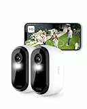 Arlo Essential 2 HD, Caméra de Surveillance WiFi Extérieure Sans Fil, Autonomie de 6 mois, Vision Nocturne Couleur, Éclairage, Sirène et Audio Bidirectionnel, Essai Arlo Secure Inclus, 2 Caméras Blanc