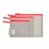 LÄSSIG Set de 3 accessoires pour sacs à langer, sacs de voyage en filet/Mesh Bags Set neon orange