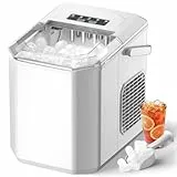 Machine à Glaçons, 12kg en 24h, 9 Glaçons en 6 à 8 Minutes, Blanc Machine a Glacons avec Fonction Autonettoyante, pour la Maison/Cuisine/Camping